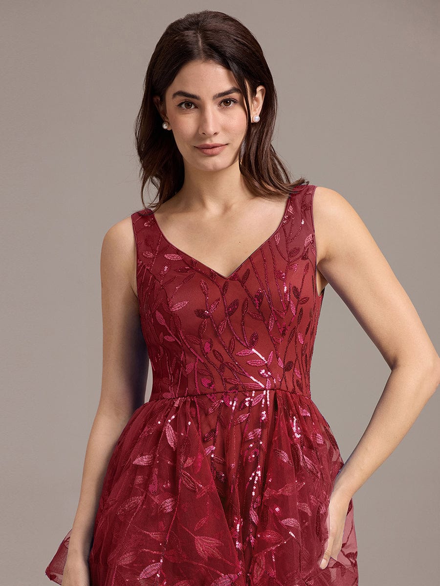 Multiway A-Line Off the Shoulder Chiffon?Maxi Bridesmaid Dress #color_Burgundy
