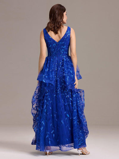 Multiway A-Line Off the Shoulder Chiffon?Maxi Bridesmaid Dress #color_Sapphire Blue