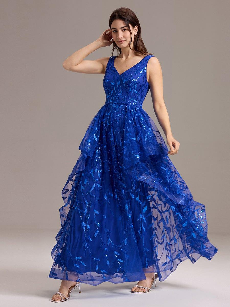 Multiway A-Line Off the Shoulder Chiffon?Maxi Bridesmaid Dress #color_Sapphire Blue