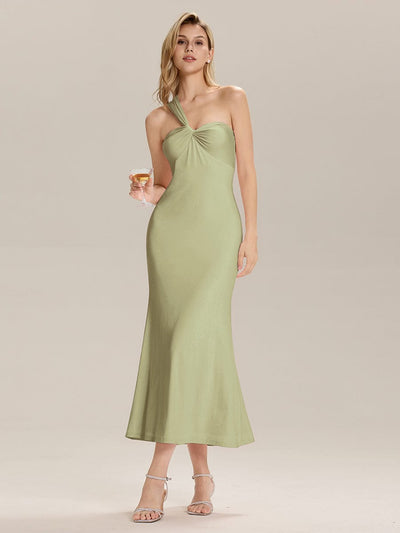 Backless Knit Sleeveless Evening Dress #color_Sage Green