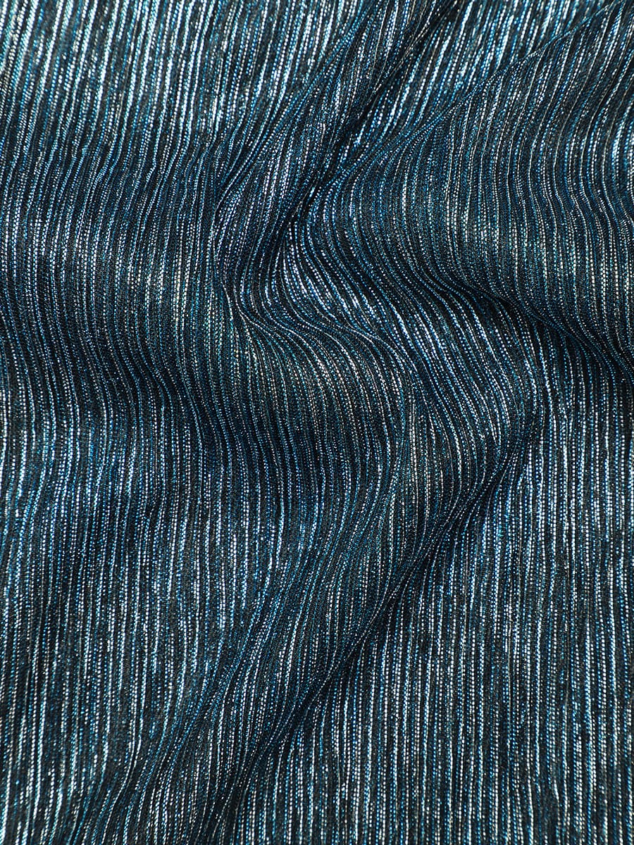 Ruffled Tulle Cap Sleeve Dress #color_Teal Blue