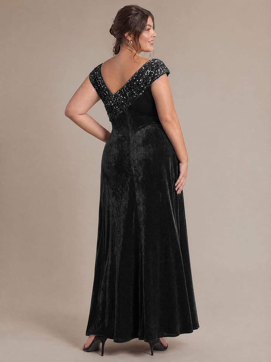 Sequin Sleeveless Bodycon Dress #color_Black