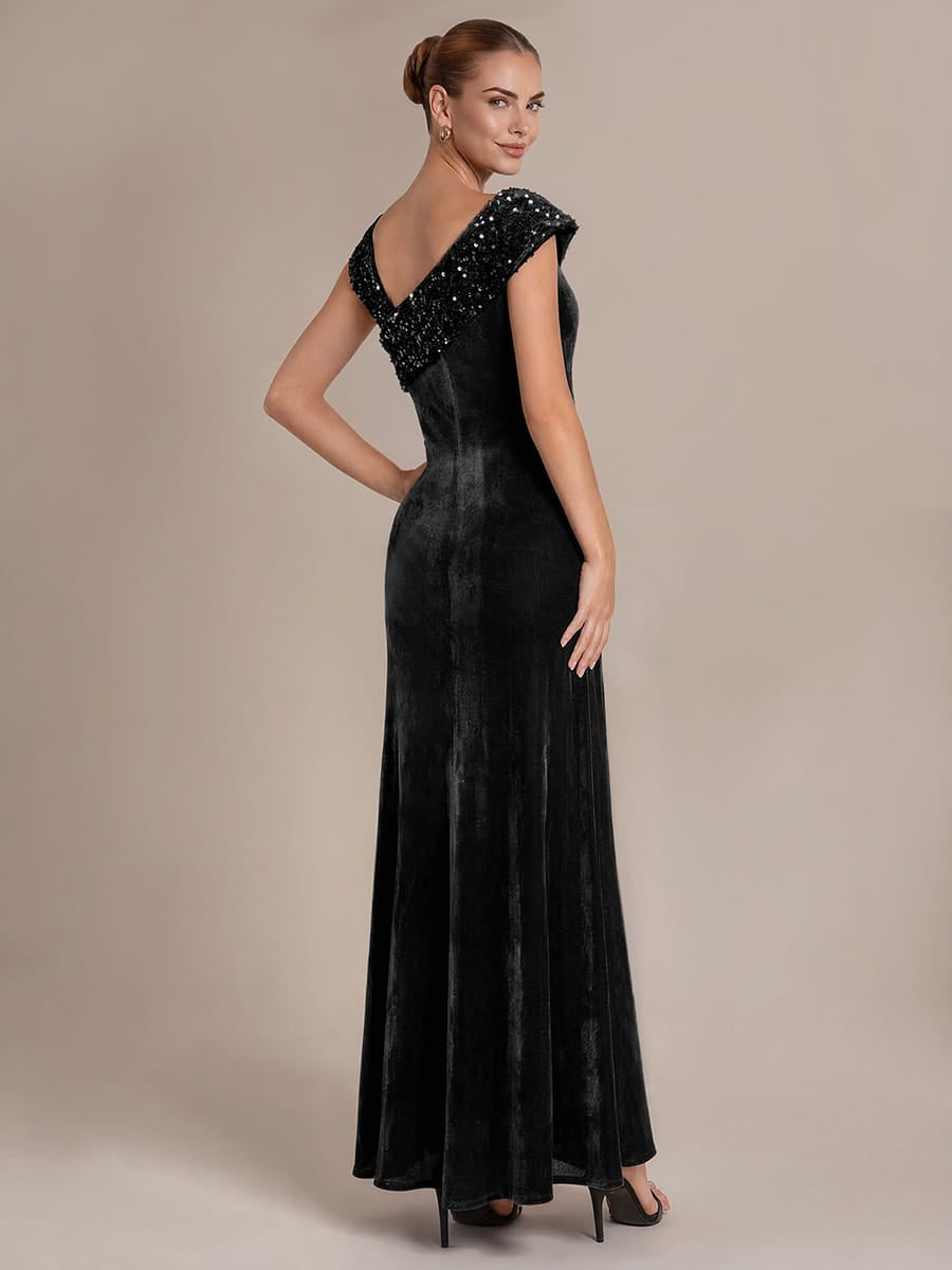 Sequin Sleeveless Bodycon Dress #color_Black