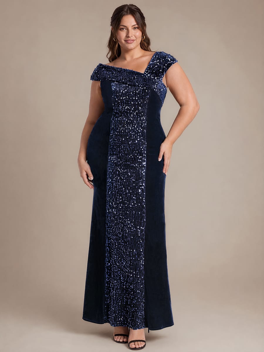 Sequin Sleeveless Bodycon Dress #color_Navy Blue