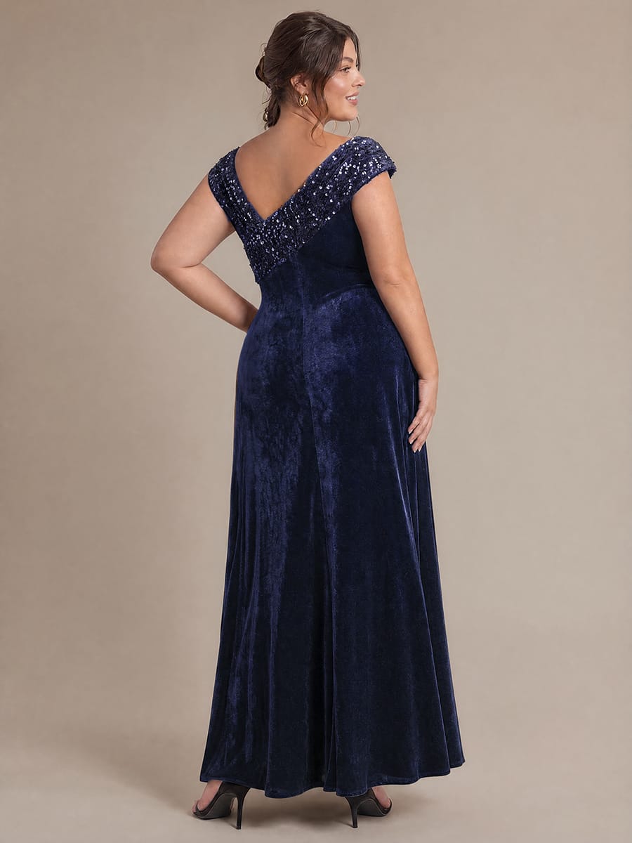 Sequin Sleeveless Bodycon Dress #color_Navy Blue