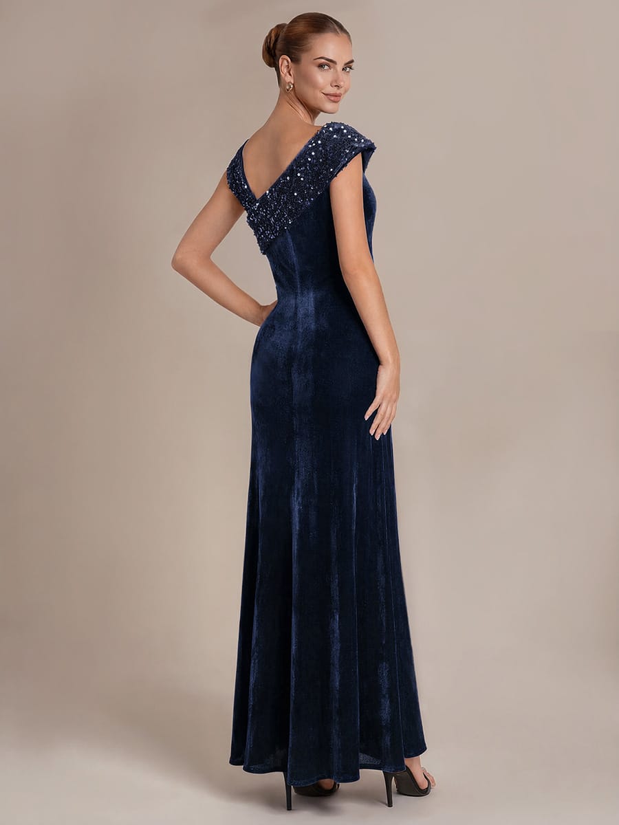 Sequin Sleeveless Bodycon Dress #color_Navy Blue