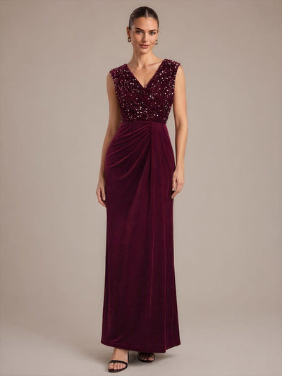 Sequin Velvet Sleeveless Dress