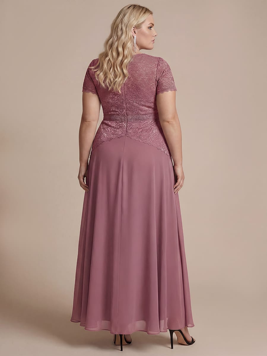 Sequin Lace Puff Sleeve Dress #color_Purple Orchid