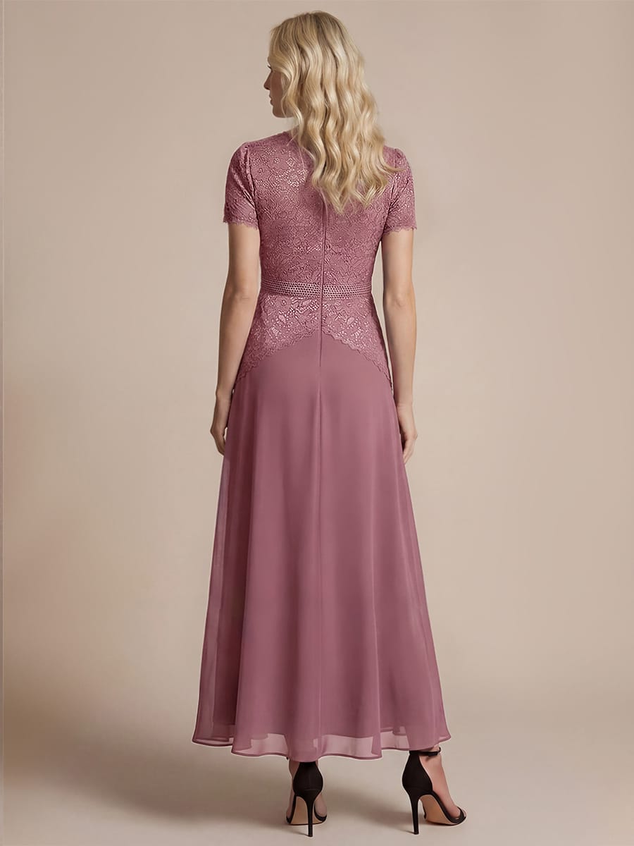 Sequin Lace Puff Sleeve Dress #color_Purple Orchid