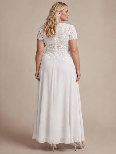 Plus Size Sparkling Sequin Lace Maxi Dress with Puff Sleeves Elegant Long Formal Evening Gown