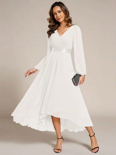 ever KEYLA|Chiffon Long Sleeve Empire Waist Midi Evening Dress