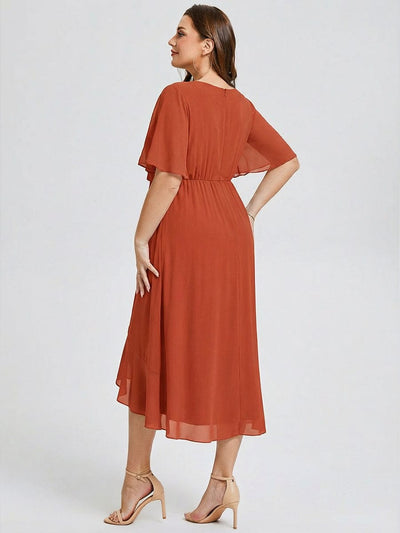 pretty FLORENCIA|Plus Size Floral Chiffon Wedding Guest Dress