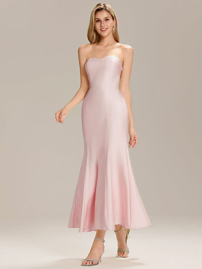 Knit Sleeveless Mermaid Wedding Guest Dress #color_Pink