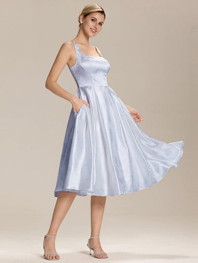 Satin Sleeveless A-Line Wedding Guest Dress #color_Ice Blue