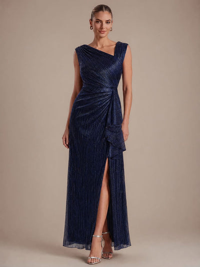 High Waist Tulle Maxi Dress with Split