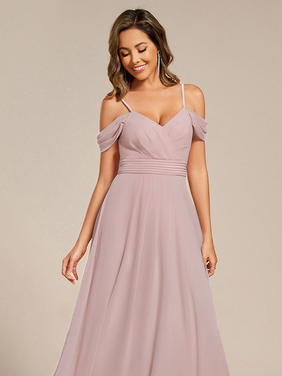 Multiway A-Line Off the Shoulder Chiffon Maxi Bridesmaid Dress #color_Lilac