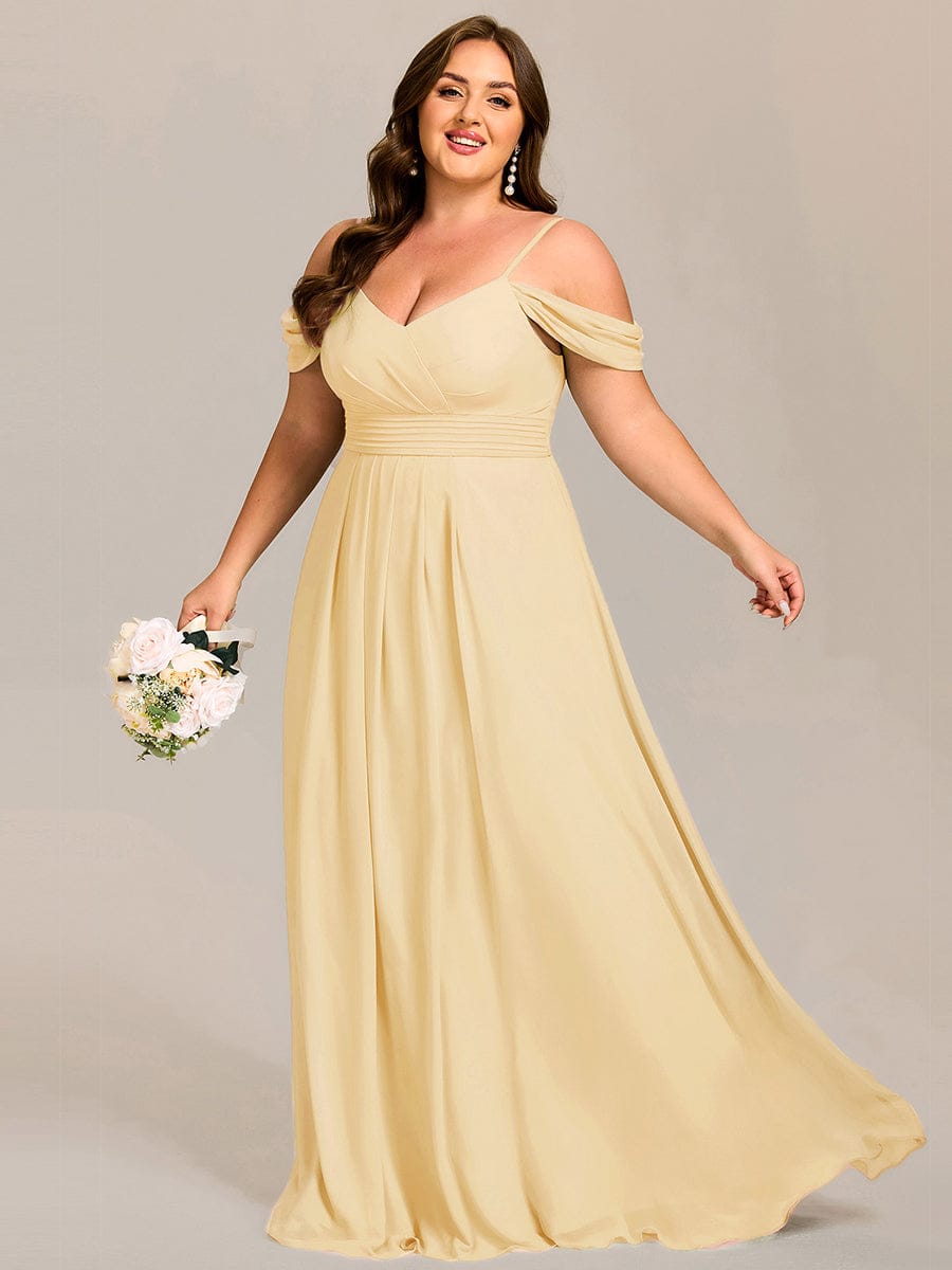 Multiway A-Line Off the Shoulder Chiffon Maxi Bridesmaid Dress #color_Yellow