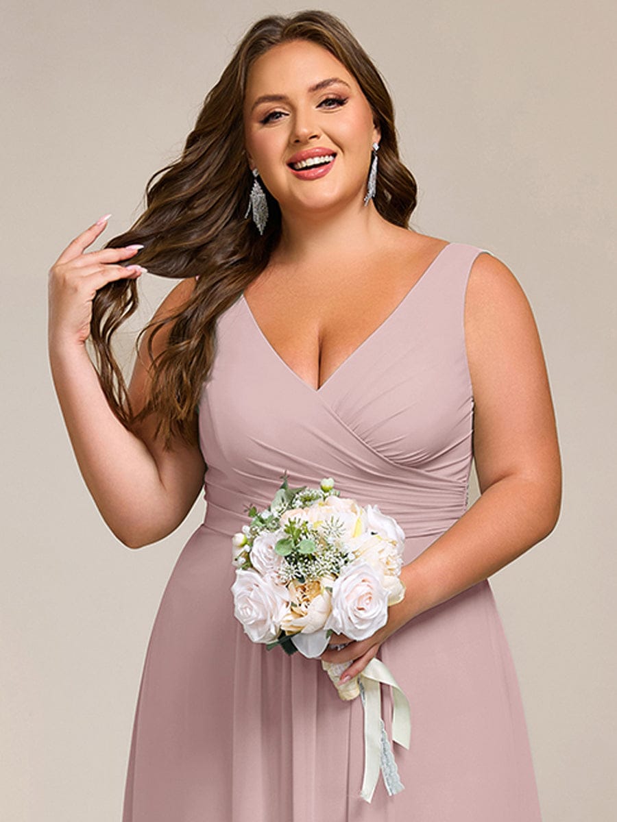 Sleeveless A-Line Chiffon Maxi Bridesmaid Dress #color_Lilac