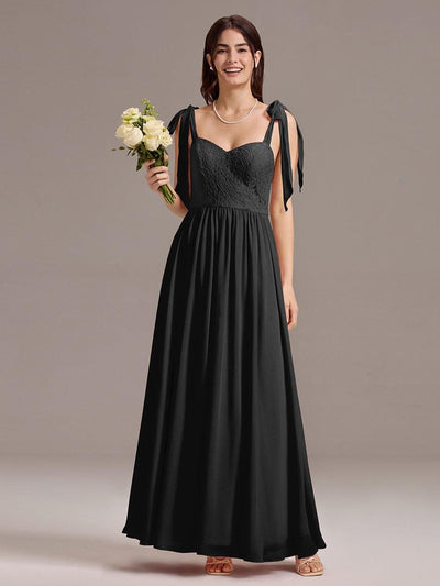 U Shaped Back Tie Strap Sleeveless Maxi Dress #color_Black