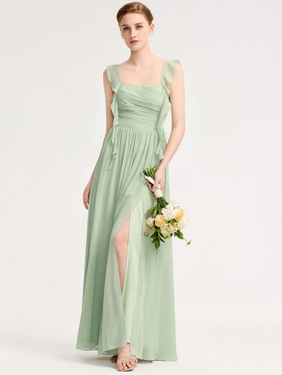 Romantic Flowing Ribbon Bridesmaid Dress #color_Mint Green