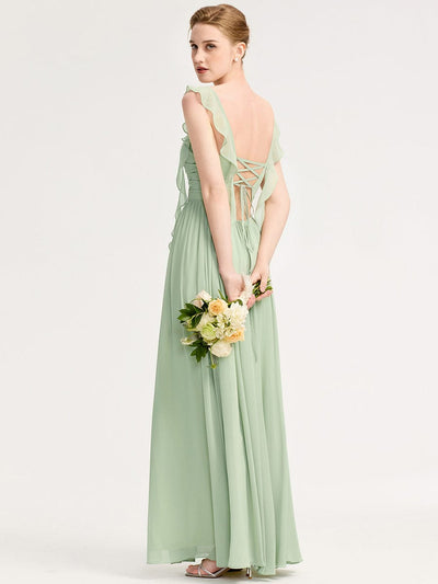 Romantic Flowing Ribbon Bridesmaid Dress #color_Mint Green