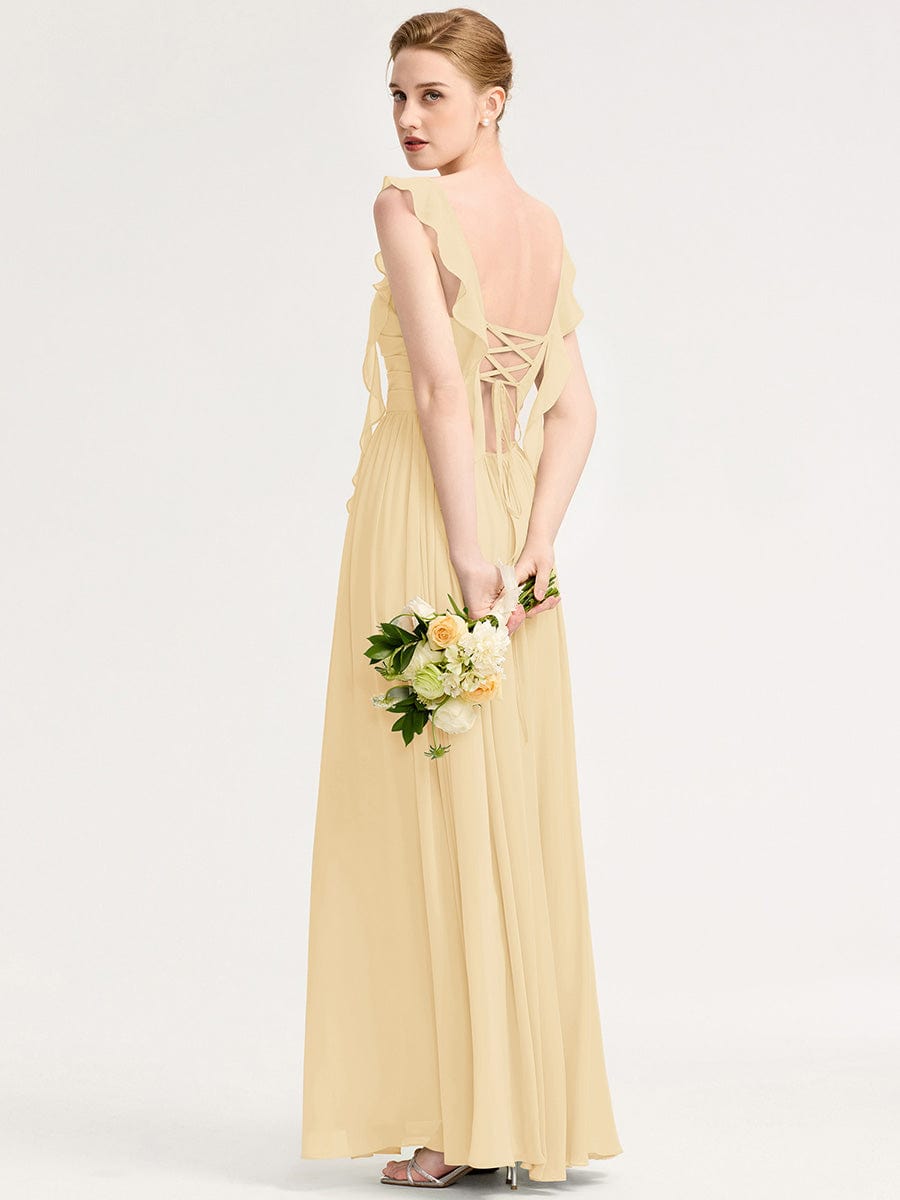 Romantic Flowing Ribbon Bridesmaid Dress #color_Yellow
