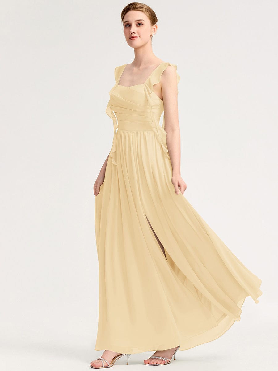 Romantic Flowing Ribbon Bridesmaid Dress #color_Yellow