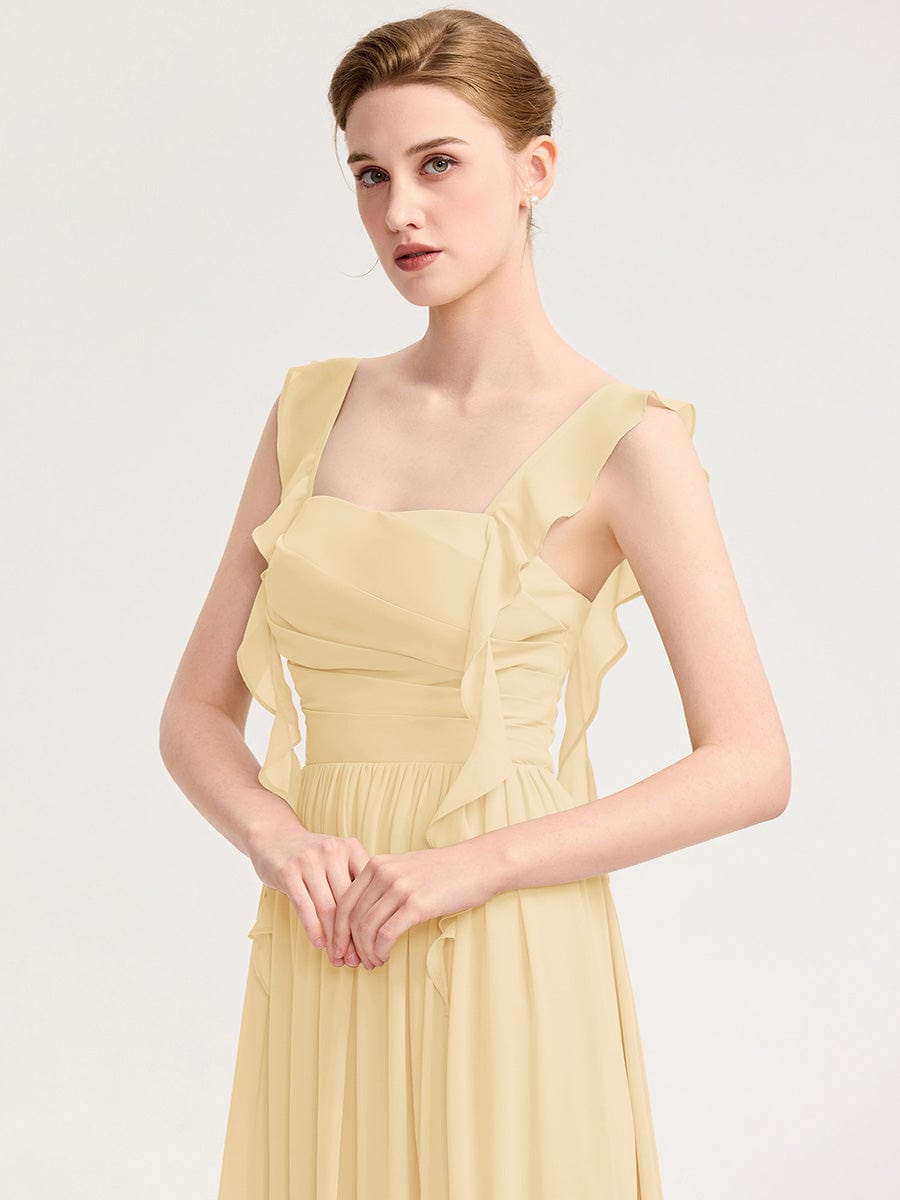 Romantic Flowing Ribbon Bridesmaid Dress #color_Yellow