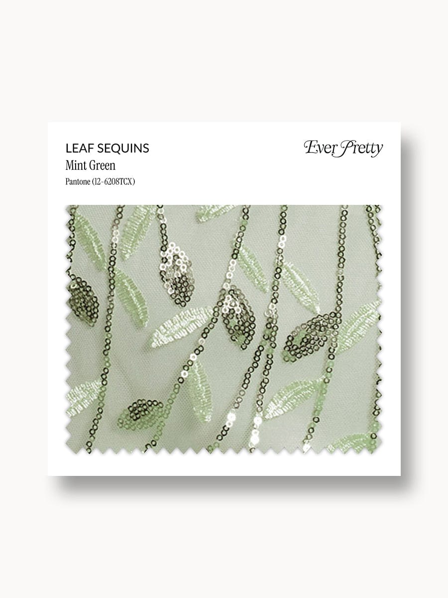 Ever-Pretty Leaf Sequin Swatch #Color_Mint Green