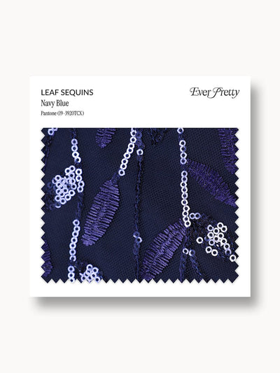 Ever-Pretty Leaf Sequin Swatch #Color_Navy Blue