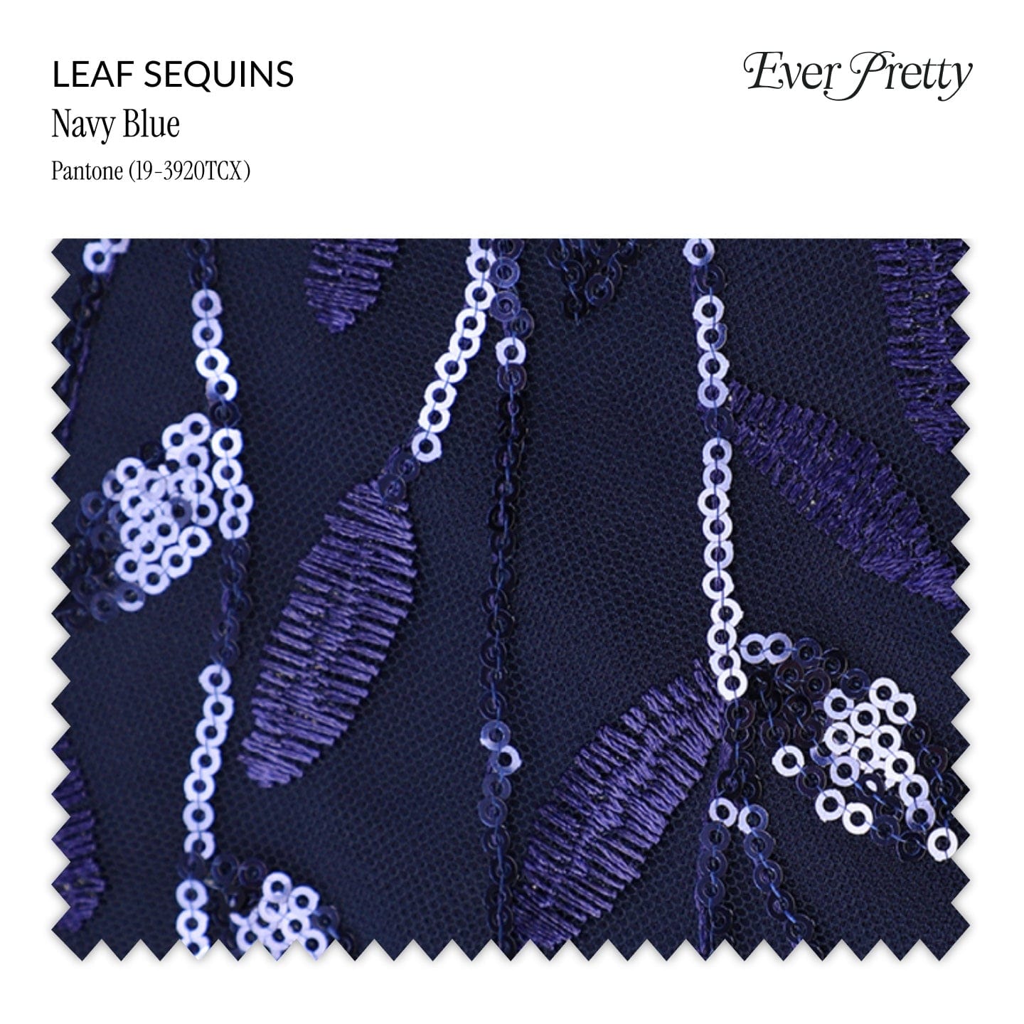 Ever-Pretty Leaf Sequin Swatch #Color_Navy Blue