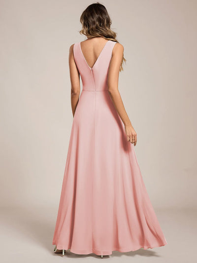 Elegant Side Slit Bridesmaid Dress #color_Pink