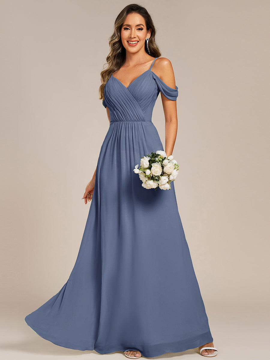 Blackless See-through Bridesmaid Dress #color_Dusty Blue
