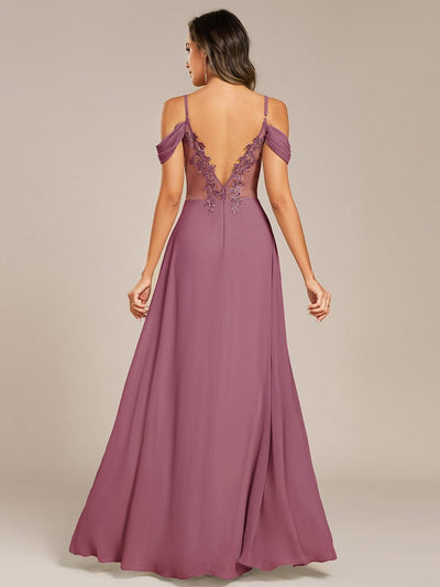 Blackless See-through Bridesmaid Dress #color_Purple Orchid