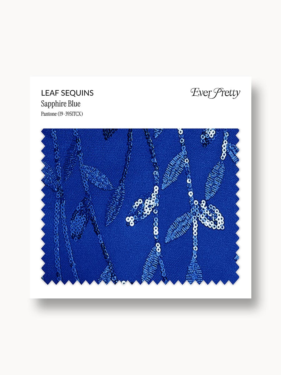 Ever-Pretty Leaf Sequin Swatch #Color_Sapphire Blue