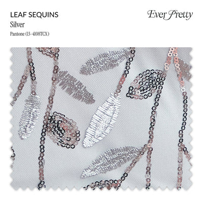 Ever-Pretty Leaf Sequin Swatch #Color_Silver