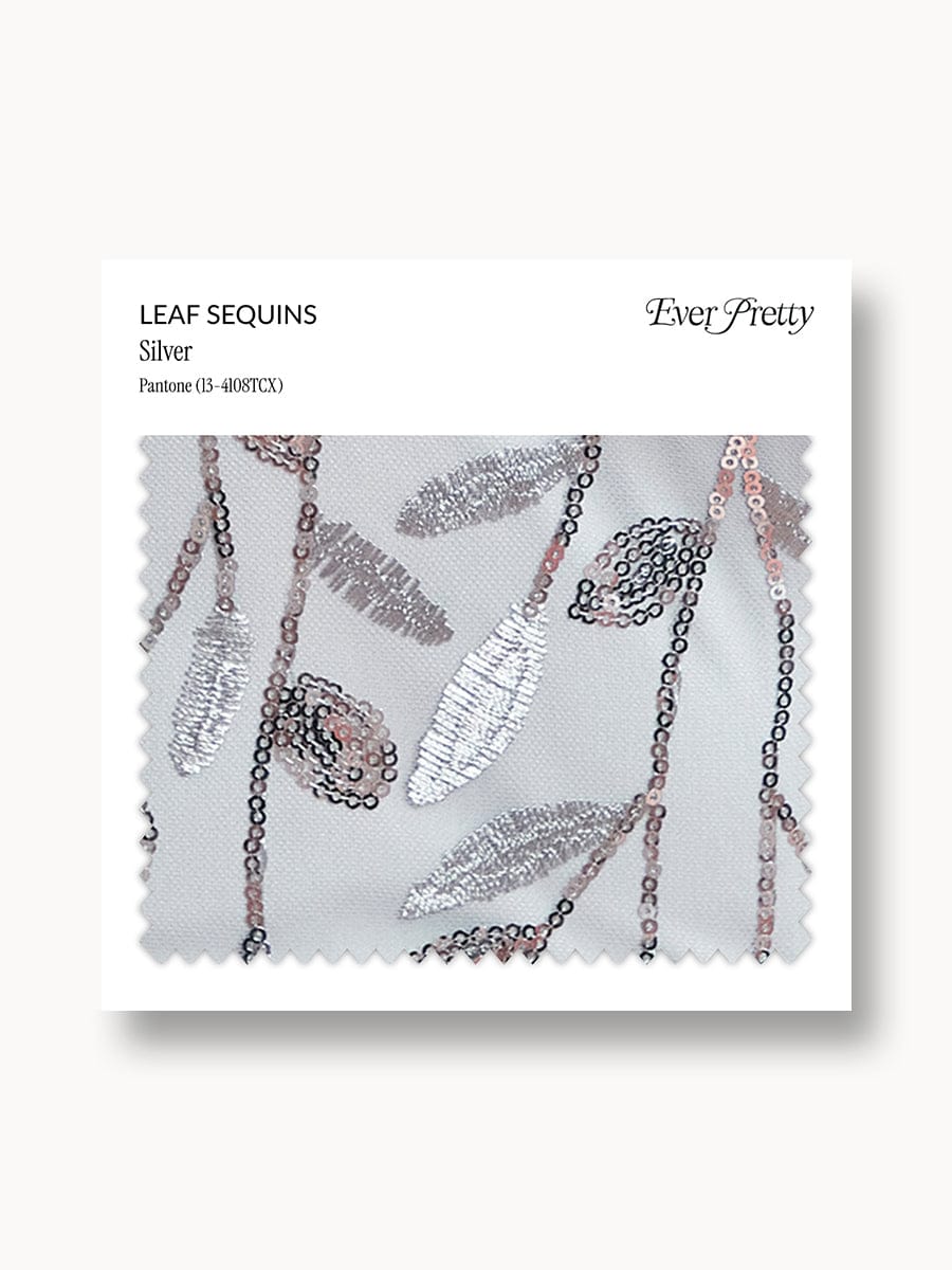 Ever-Pretty Leaf Sequin Swatch #Color_Silver