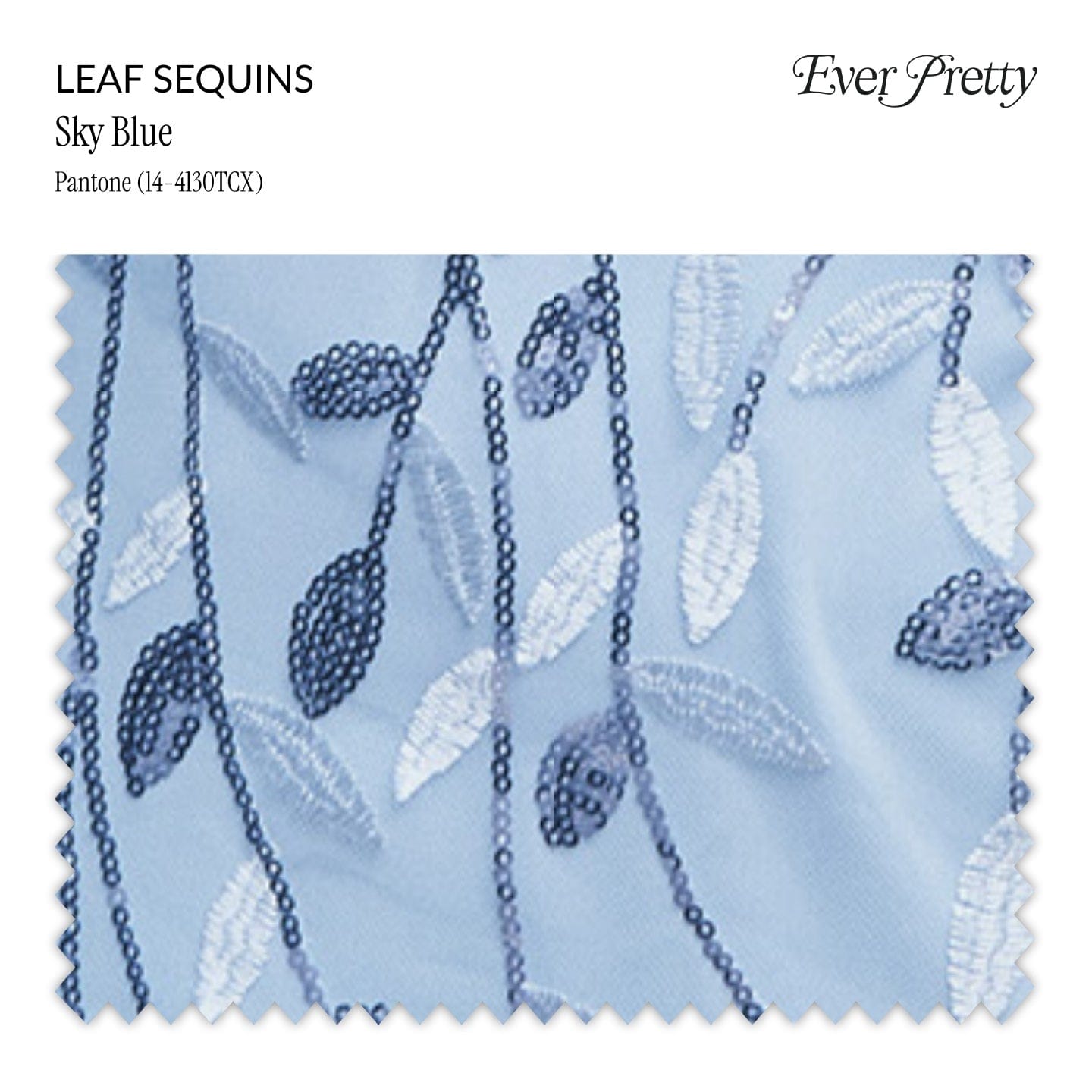 Ever-Pretty Leaf Sequin Swatch #Color_Sky Blue
