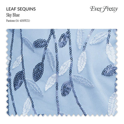Ever-Pretty Leaf Sequin Swatch #Color_Sky Blue