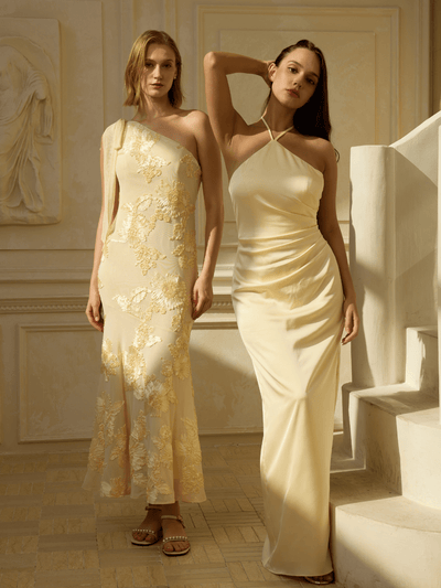 ever ARCELIA|Designer One Shoulder Ribbon Mermaid Evening Dress