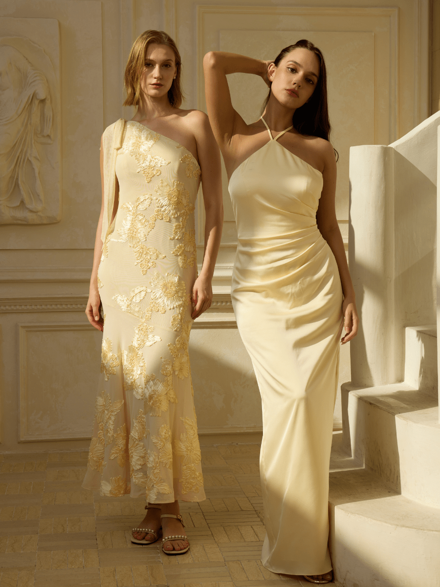 ever ARCELIA|Designer One Shoulder Ribbon Mermaid Evening Dress