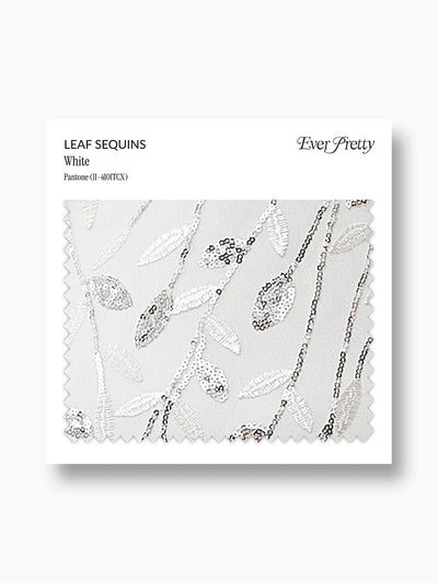Ever-Pretty Leaf Sequin Swatch #Color_White