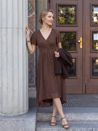 Floral Chiffon Ruffle Sleeve Dress
