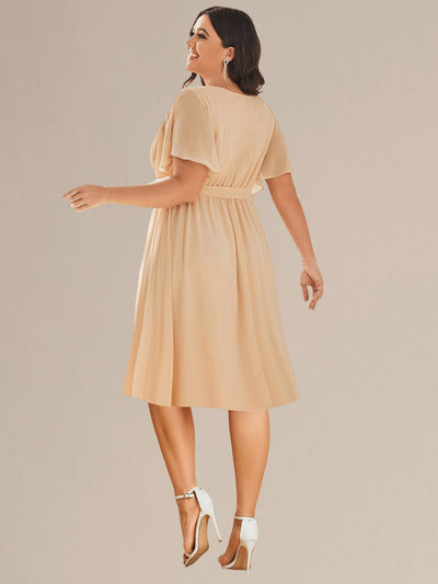 Tie-Waist Midi Bridesmaid Dress #color_Champagne