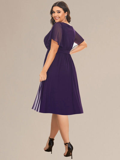 Tie-Waist Midi Bridesmaid Dress #color_Dark Purple