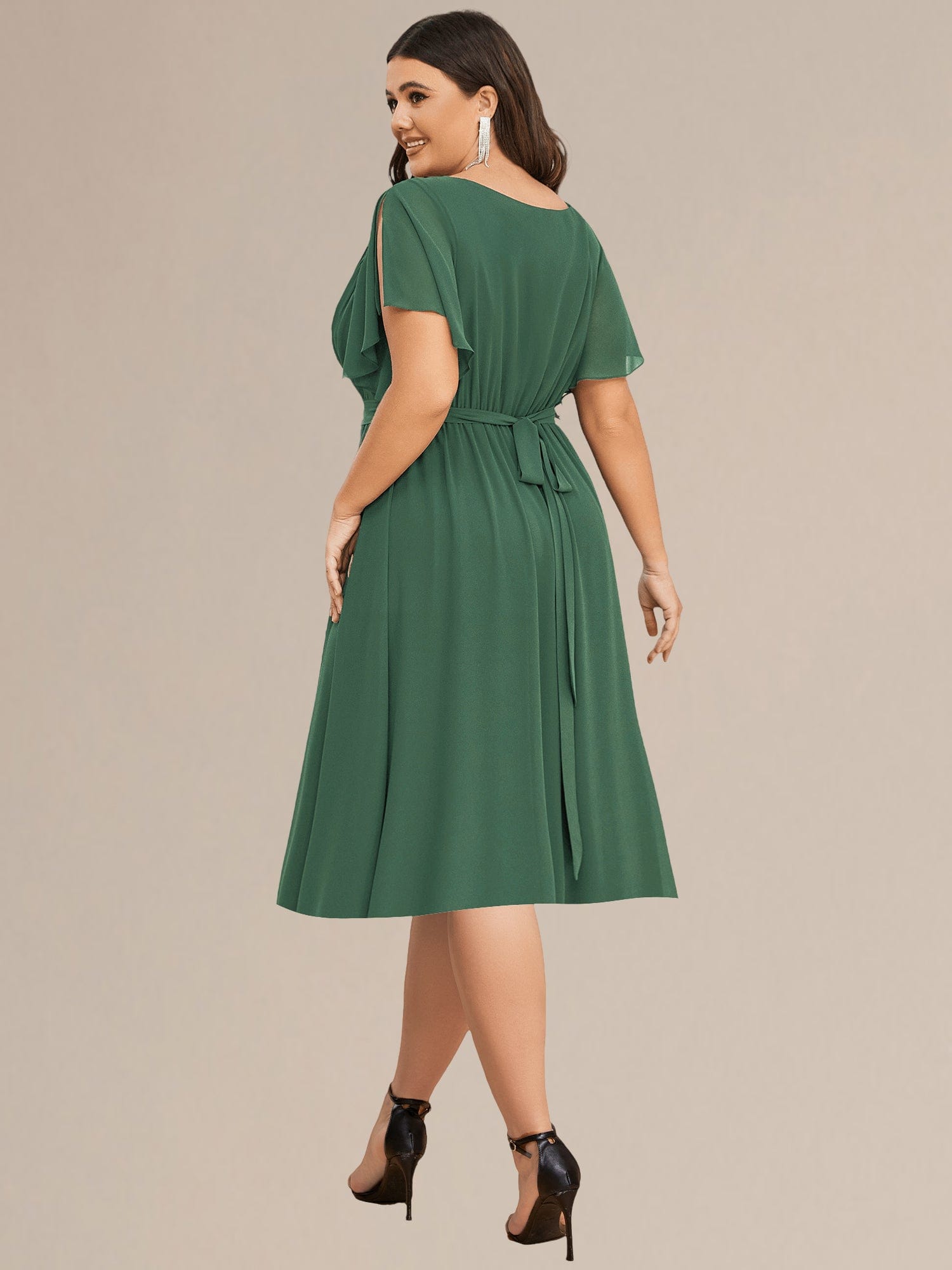 Tie-Waist Midi Bridesmaid Dress #color_Eucalyptus