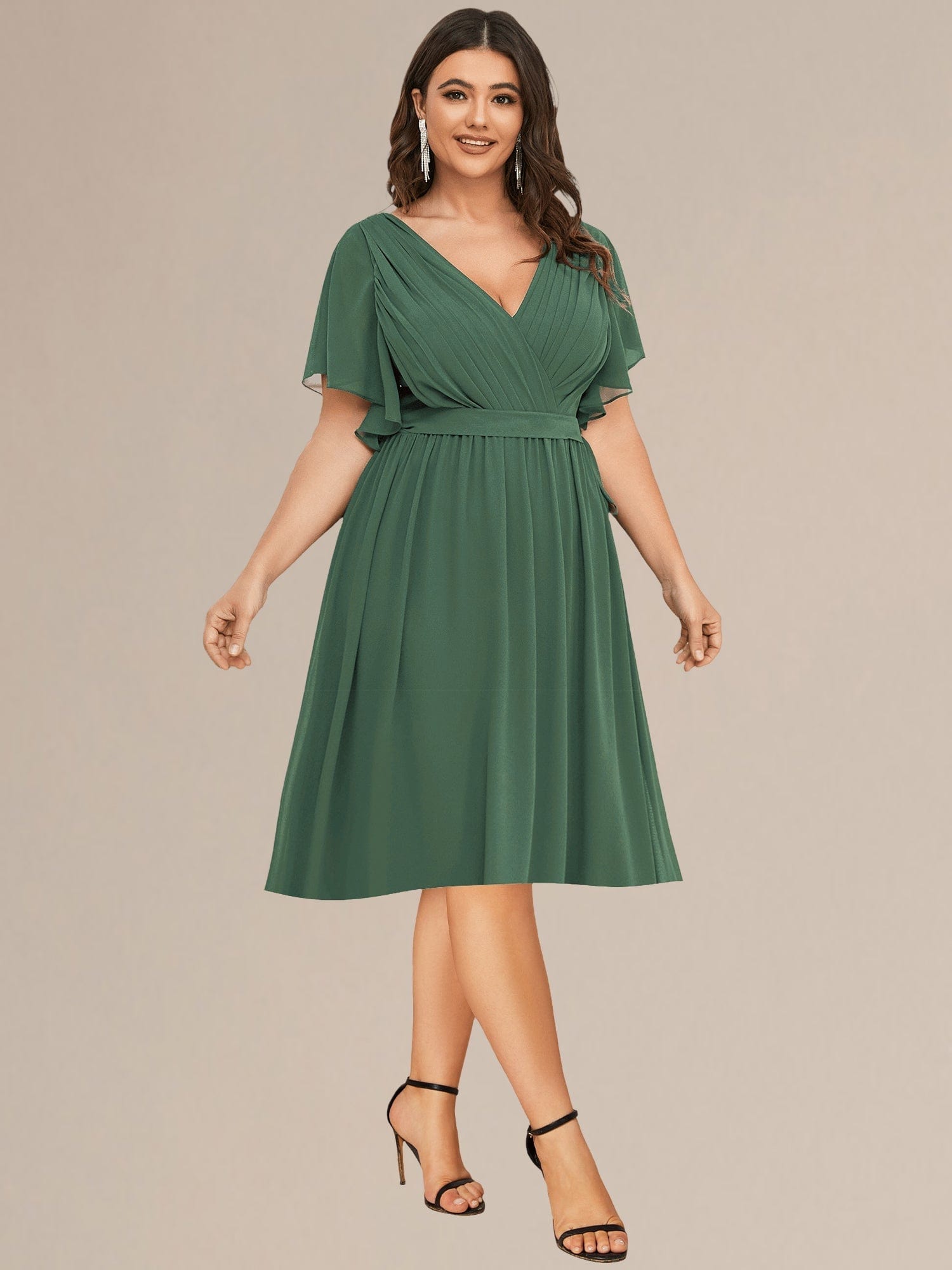 Tie-Waist Midi Bridesmaid Dress #color_Eucalyptus