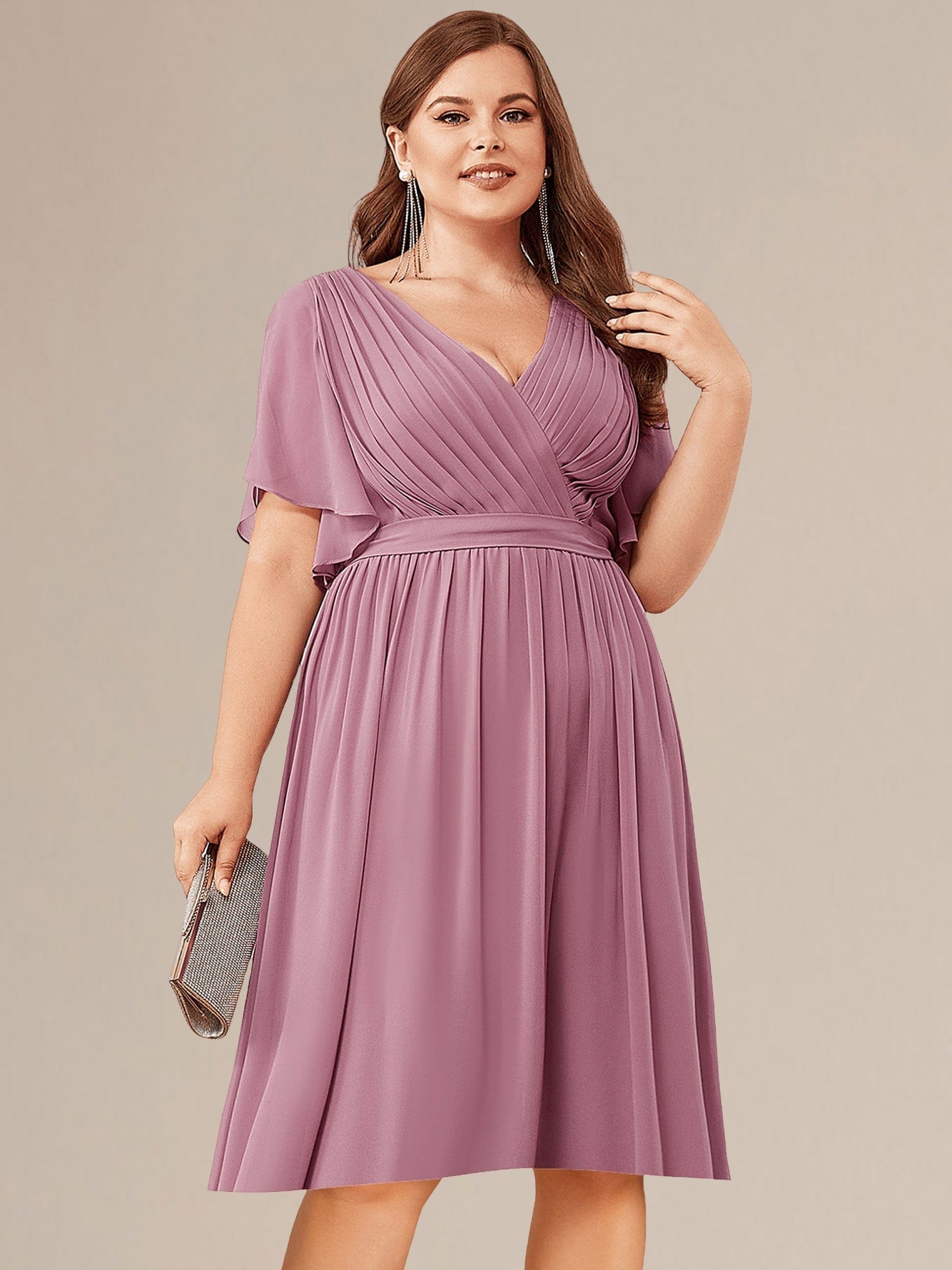 Tie-Waist Midi Bridesmaid Dress #color_Purple Orchid