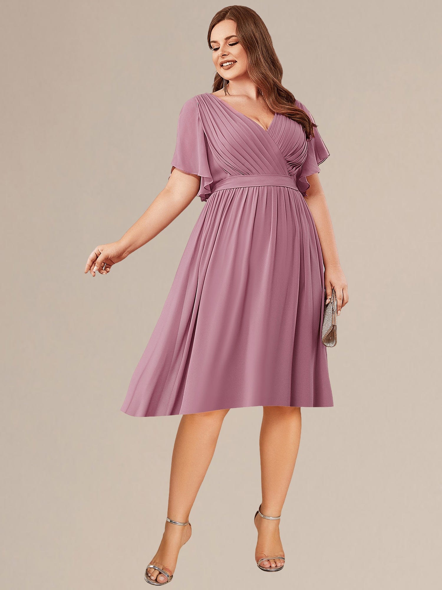 Tie-Waist Midi Bridesmaid Dress #color_Purple Orchid