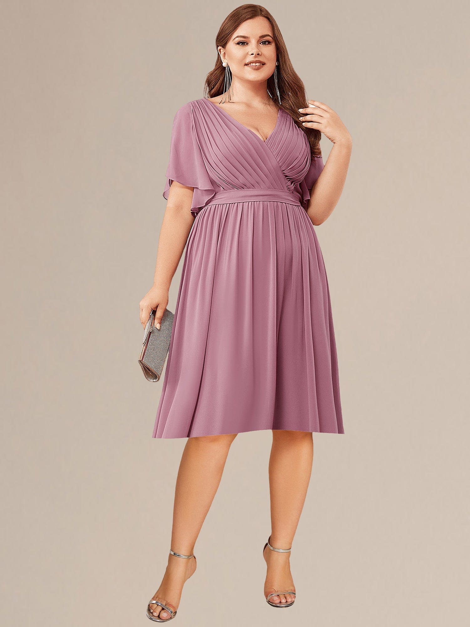 Tie-Waist Midi Bridesmaid Dress #color_Purple Orchid